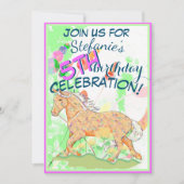 Orange Palomino Birthday(weiche Pastellfarben/Blum Einladung (Vorderseite)