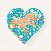 Orange Palomino Mare & Foal (Blume/aquamarin) Notizblock (Vorderseite)