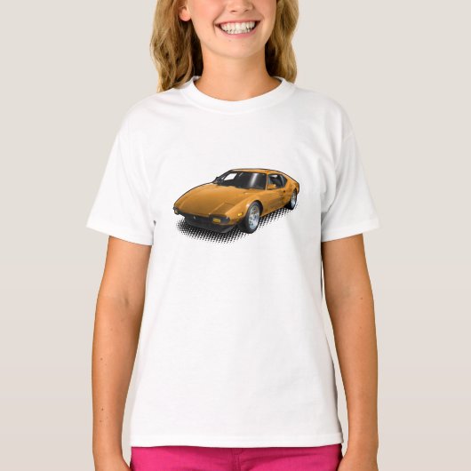 Orange Pantera auf weißem T - Shirt (Vorderseite)