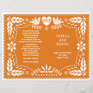 Orange Papel Picado Hochzeitsfiesta