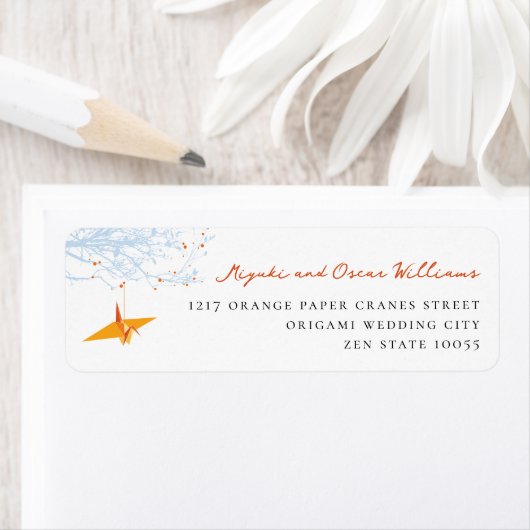Orange Paper Crane Asian Wedding Address (Insitu)