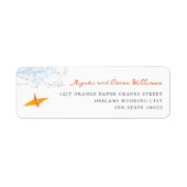 Orange Paper Crane Asian Wedding Address (Vorne)
