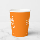 Orange Paper Cups Custom Business Logo 8 oz Pappbecher (Links)