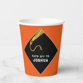 Orange Paper Cups der personalisierten Graduierung Pappbecher