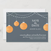 Orange Paper Lantern Wedding Save the Date (Vorderseite)
