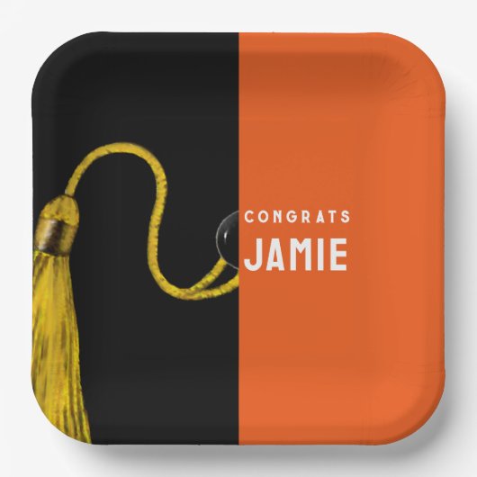 Orange Paper Teller der personalisiert Graduierung (Vorderseite)