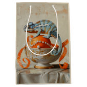 Orange - Papiertasche Mittlere Geschenktüte (Vorderseite)