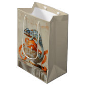 Orange - Papiertüte Mittlere Geschenktüte (Vorderseite Schrägansicht)