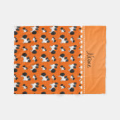 Orange Papillon Hunde mit personalisiertem Namen Fleecedecke (Vorderseite (Horizontal))