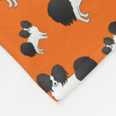 Orange Papillon Hunde mit personalisiertem Namen Fleecedecke (Ecke)