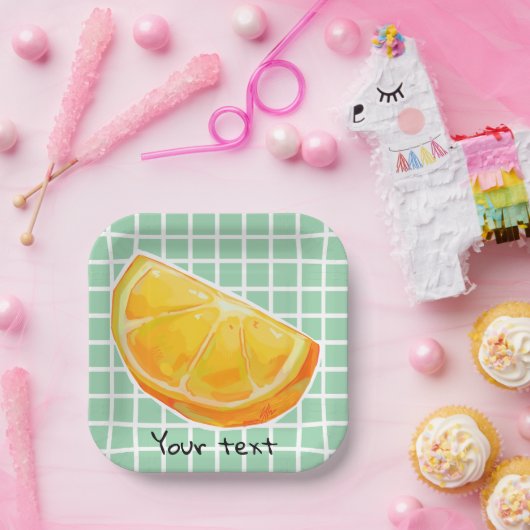 Orange  pappteller (Party)