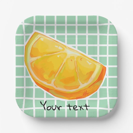 Orange  pappteller (Vorderseite)