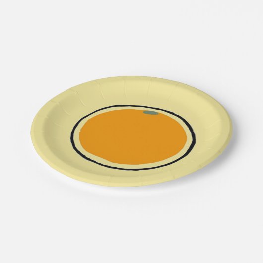 Orange Pappteller (Schrägansicht)