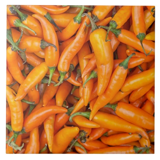 Orange Paprikaschoten Fliese (Vorderseite)