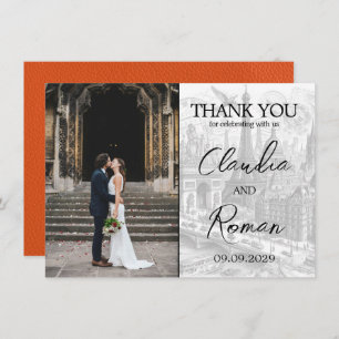 Orange Paris Passport Dankeskarte