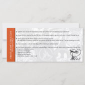 Orange Paris Wedding Boarding Pass Einladung (Rückseite)