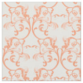 Orange Parisian Damask Muster Fabric Stoff (Nahaufnahme)