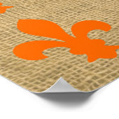 Orange Parisian Moods Fleur de Lys Pattern Poster (Ecke)