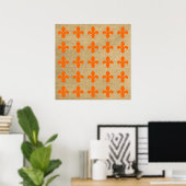 Orange Parisian Moods Fleur de Lys Pattern Poster (Heimbüro)