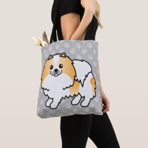 Orange Parti-Color Spitz Dog Cartoon Design Tasche