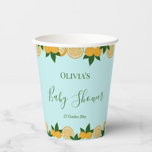 Orange Party Frucht Fresh Baby Pappbecher (Vorderseite)