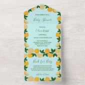 Orange Party Frucht Frische Babydusche All In One Einladung (Innen Boden)