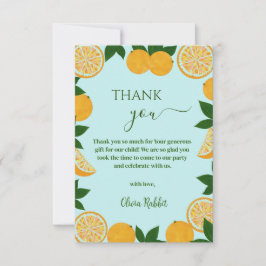 Orange Party Frucht Frische Babydusche Dankeskarte