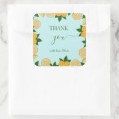 Orange Party Frucht Frische Babydusche Geschenk Quadratischer Aufkleber (Tasche)