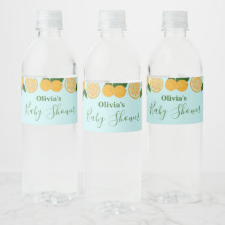 Orange Party Frucht Frische Babydusche Wasserflaschenetikett