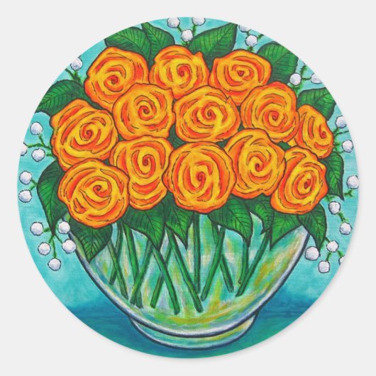 Orange Passion Rose Sticker (Vorderseite)