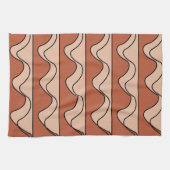 Orange Pastel Black Wavy Stripes Muster Geschirrtuch (Horizontal)