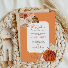 Orange Pastel Boho Pumpkin Autumn Baby Shower