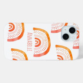Orange Pastel Rainbow Personalisiertes Muster Case-Mate iPhone Hülle (Rückseite (Horizontal))
