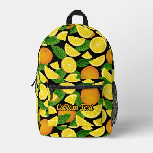 Orange Pattern Bedruckter Rucksack (Vorderseite)