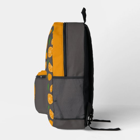 Orange Pattern Brown Backpack Bedruckter Rucksack (Rechts)