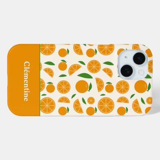 Orange Pattern Case-Mate iPhone Hülle (Rückseite (Horizontal))