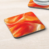 Orange Pattern Getränkeuntersetzer (Linke Seite)