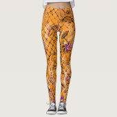 Orange Pattern Halloween Leggings (Vorderseite)