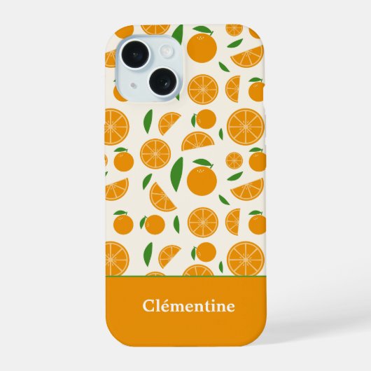Orange Pattern iPhone 15 Hülle (Rückseite)