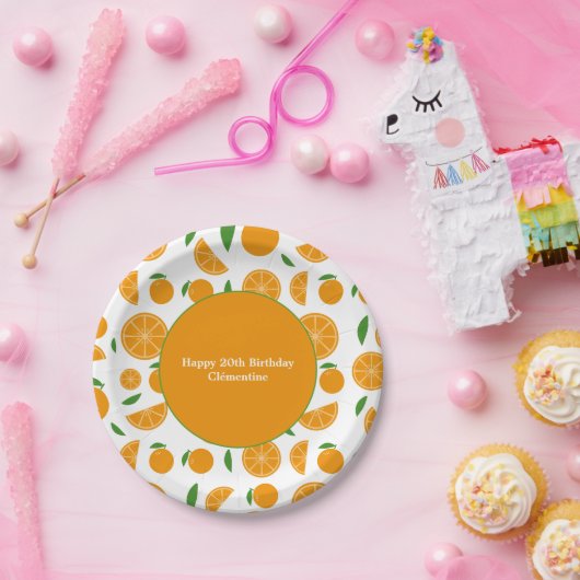 Orange Pattern Pappteller (Party)