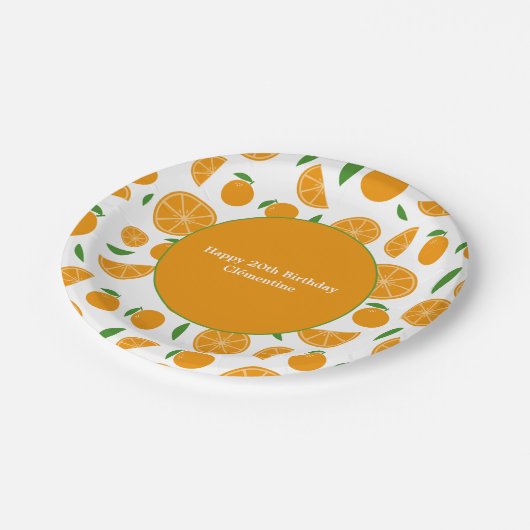 Orange Pattern Pappteller (Schrägansicht)