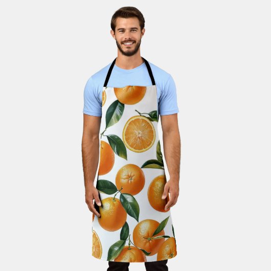 Orange Pattern Schürze (Getragen)