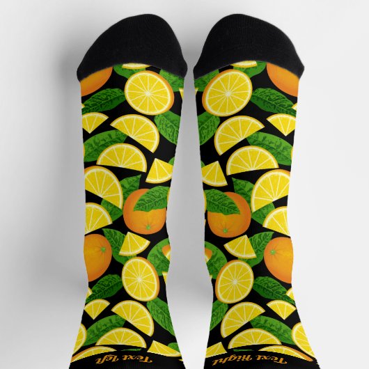 Orange Pattern Socken (Oben)