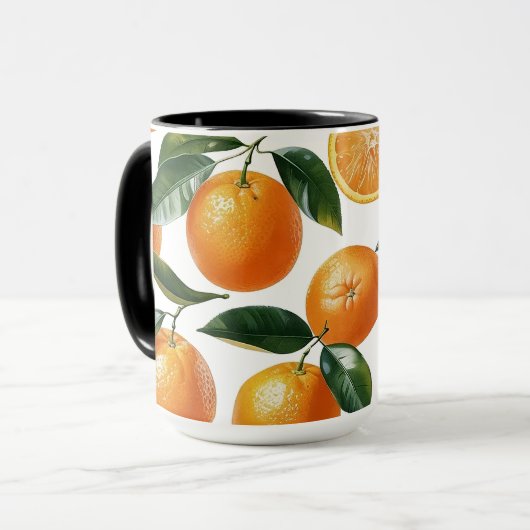 Orange Pattern Tasse (Vorderseite Links)