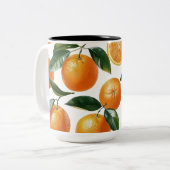 Orange Pattern Zweifarbige Tasse (Vorderseite Links)