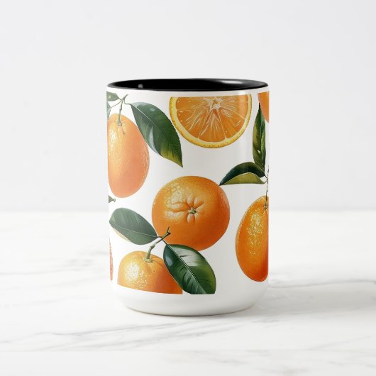 Orange Pattern Zweifarbige Tasse (Mittel)