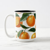 Orange Pattern Zweifarbige Tasse (Links)