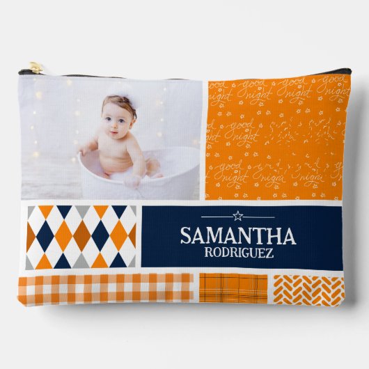 Orange Patterns Foto Baby Zubehörtasche (Vorderseite)