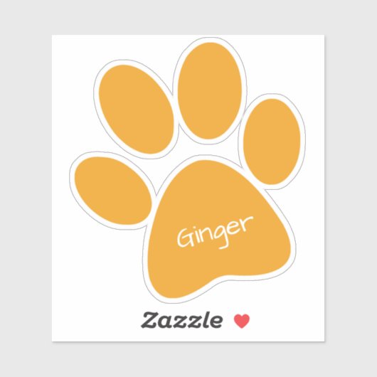 Orange Paw Print Custom Cut Vinyl Sticker (Blatt)
