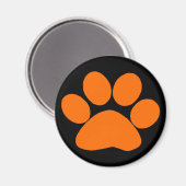 Orange Paw Print Magnet (Vorderseite/Rückseite)